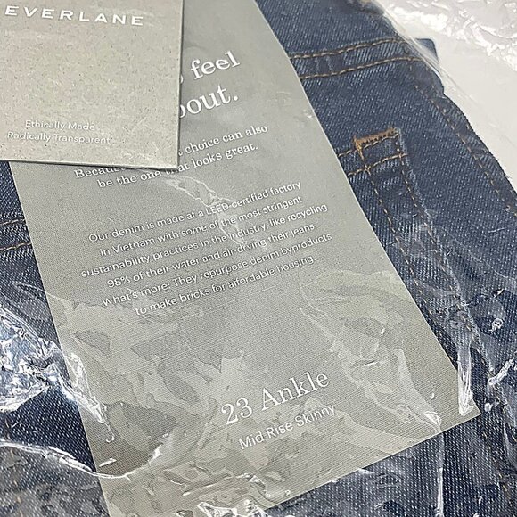 Everlane Stretch Mid-Rise Skinny Crop Jeans 23 NWT - Picture 7 of 11
